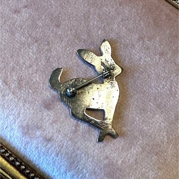 Vintage Sterling Silver Navajo Fawn Deer Stampwork Brooch Pin Signed by Artist M - Picture 12 of 12